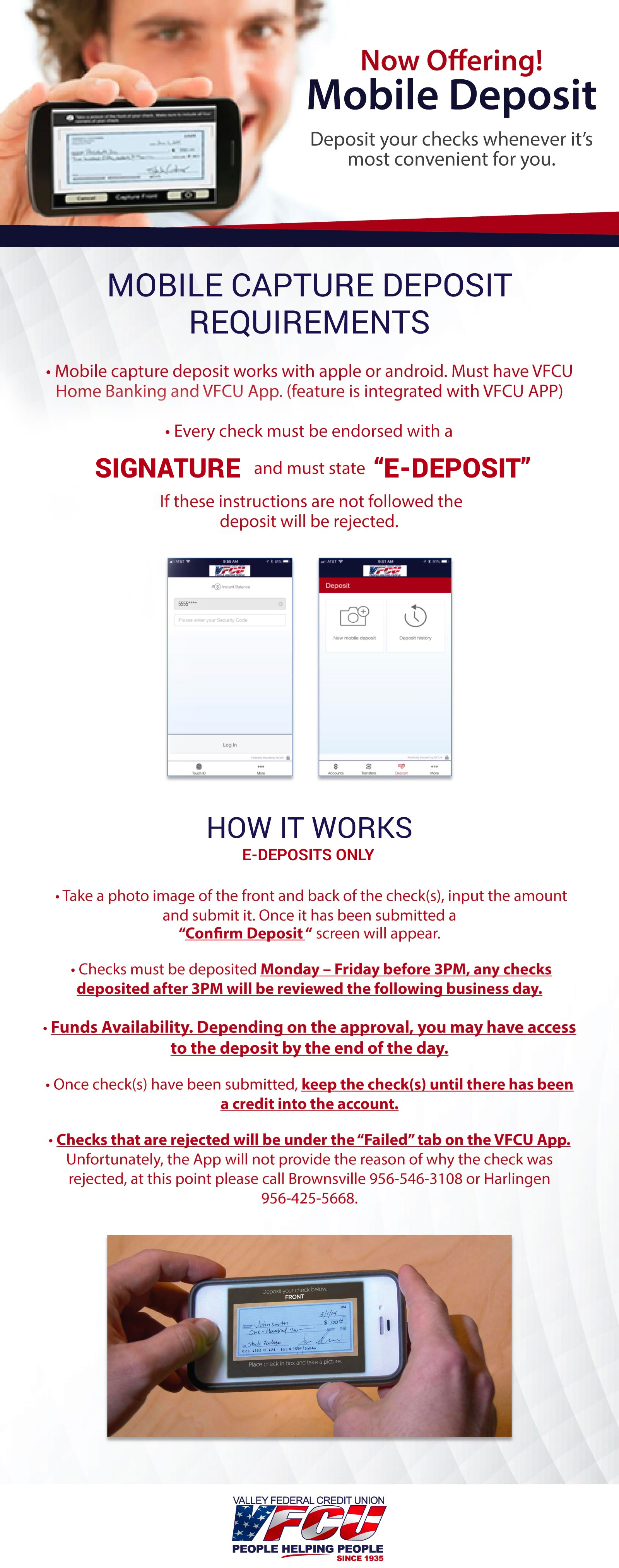 mobile deposit requirements - VFCU